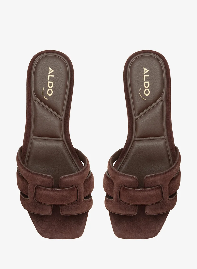 ALDO DARK BROWN Multi Strap Flat Sandals for Women | Best Price UAE